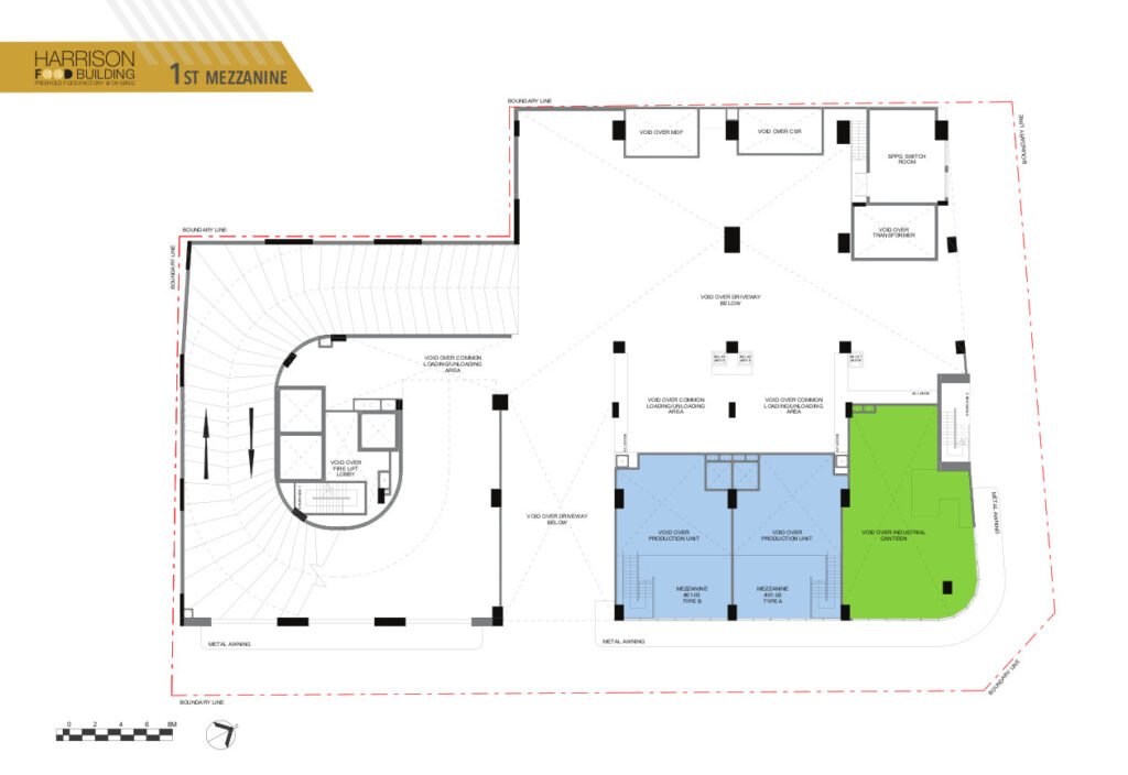 Harrison Food Building #1 Mezzanine Floor Plan
